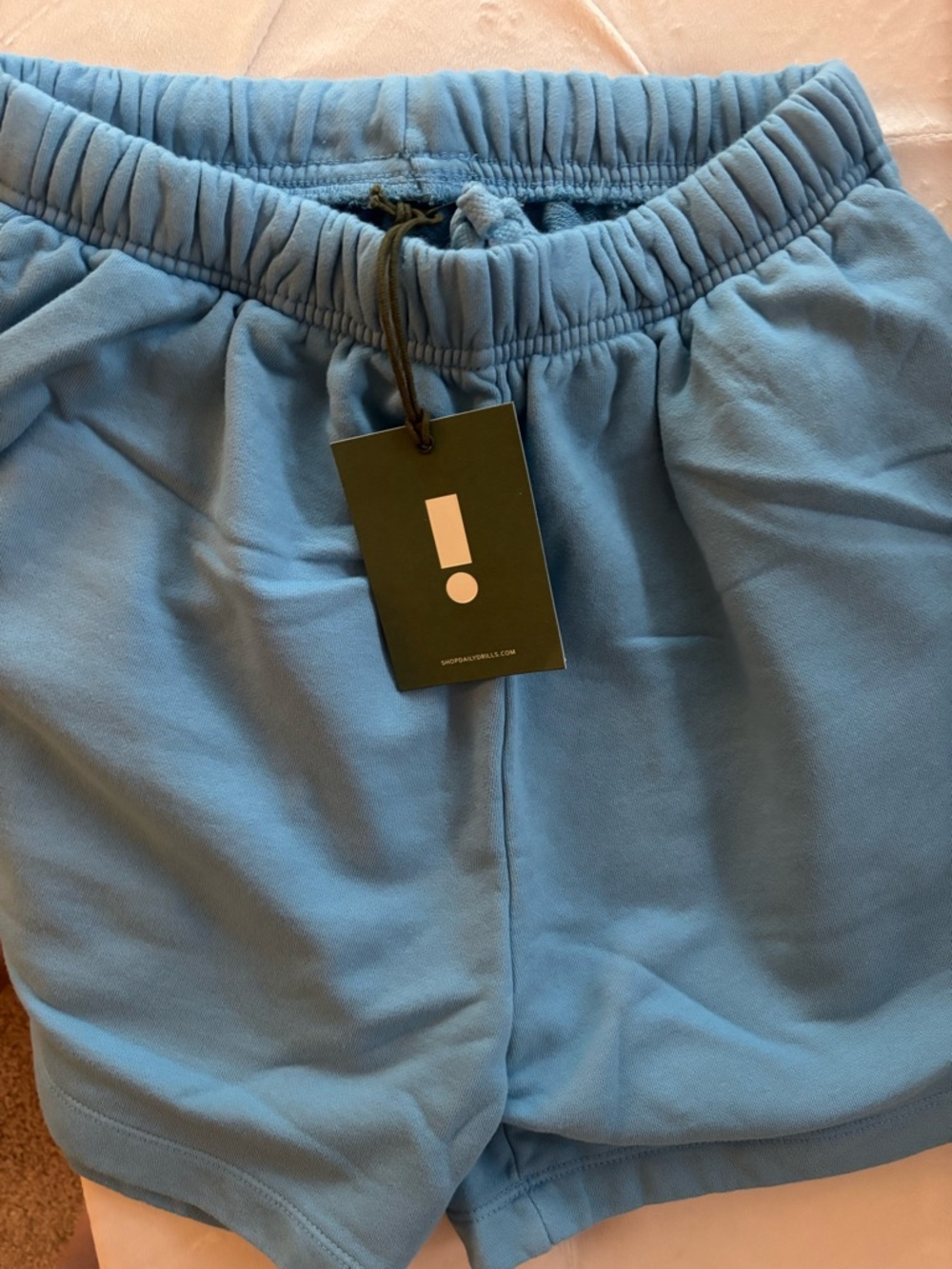 Daily Drills Light Blue Cotton Drawstring Shorts XS/S
